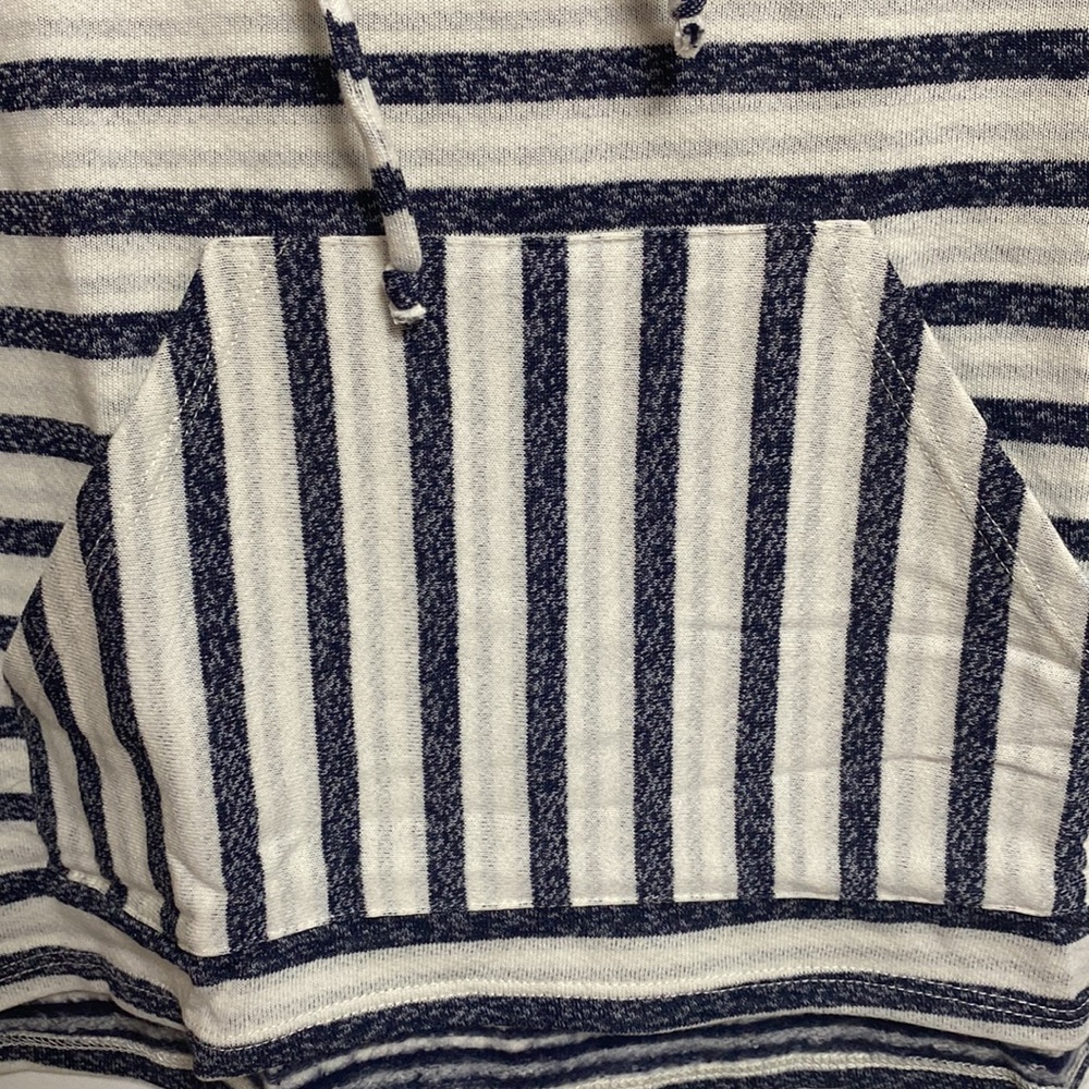 LAmade Womens stripe 3/4 length sleeve hooded top size S - Picture 5 of 6